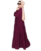 Contemporary Multi Layered Gather Dress Purple