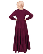 Contemporary Multi Layered Gather Dress Purple