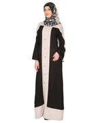 Black and Grey Abaya with Gold Detailing Black