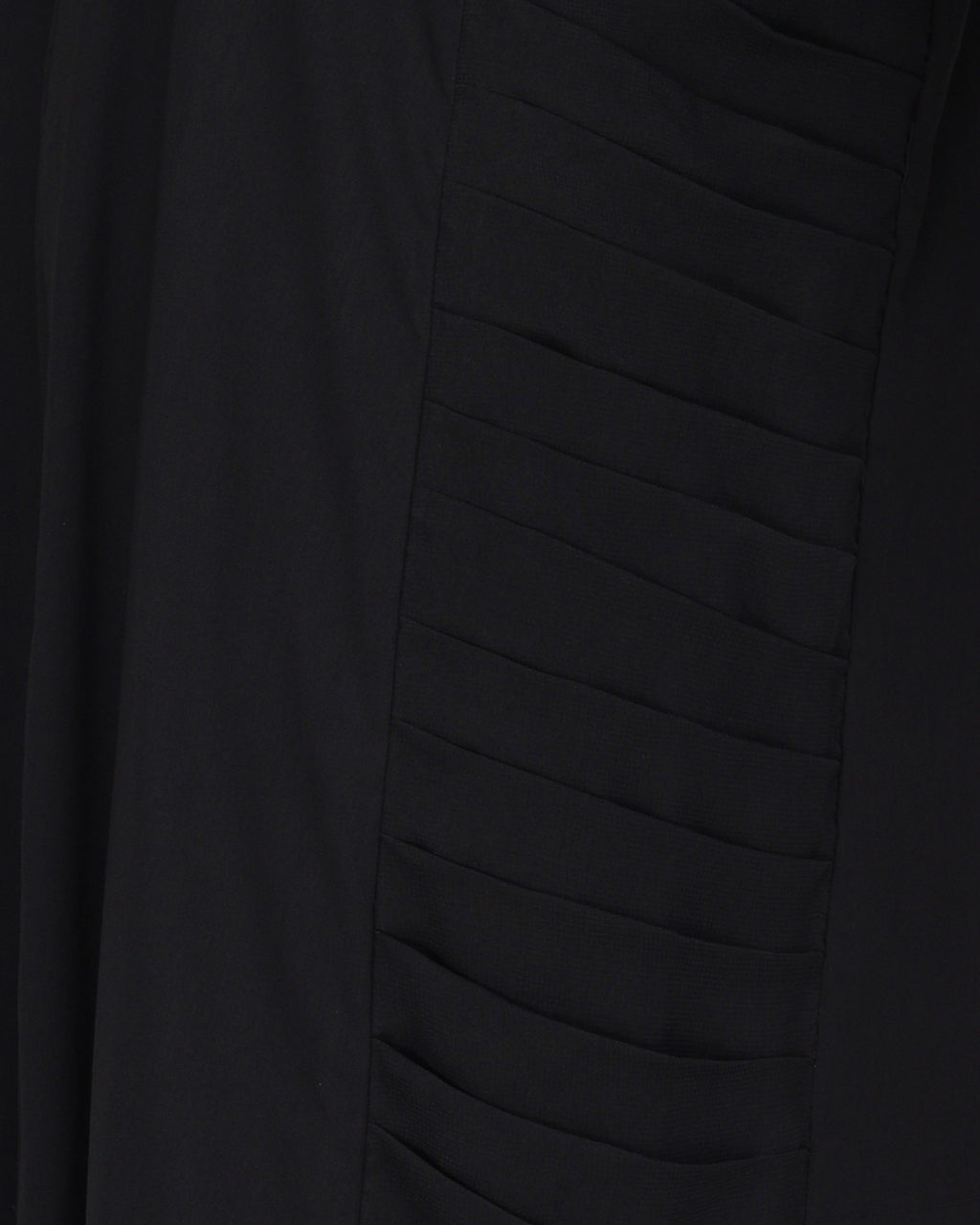 Tinselled Abaya with Frilled Side Panels Black S