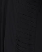 Tinselled Abaya with Frilled Side Panels Black S