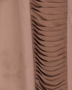 Tinselled Abaya with Frilled Side Panels Oak Brown S