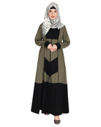 Symmetrical Design Abaya Dead Mint & Black