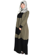 Symmetrical Design Abaya Dead Mint & Black