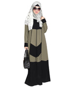 Symmetrical Design Abaya Dead Mint & Black