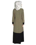 Symmetrical Design Abaya Dead Mint & Black