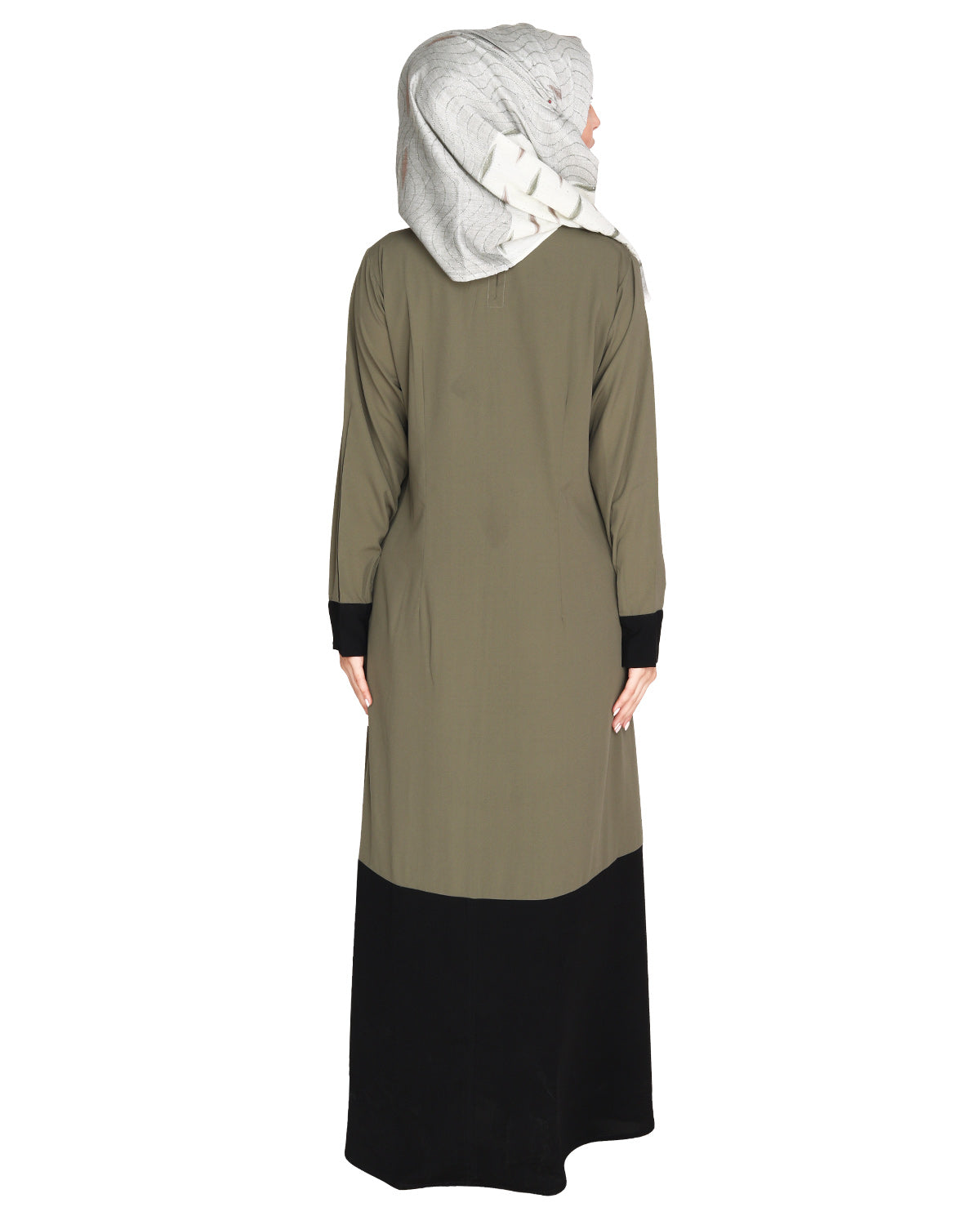 Symmetrical Design Abaya Dead Mint & Black