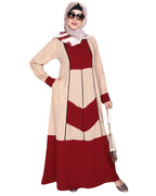 Symmetrical Design Abaya Maroon