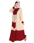 Symmetrical Design Abaya Maroon
