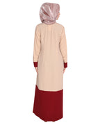 Symmetrical Design Abaya Maroon