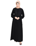Subtle Lace Dress Abaya Black
