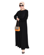 Subtle Lace Dress Abaya Black