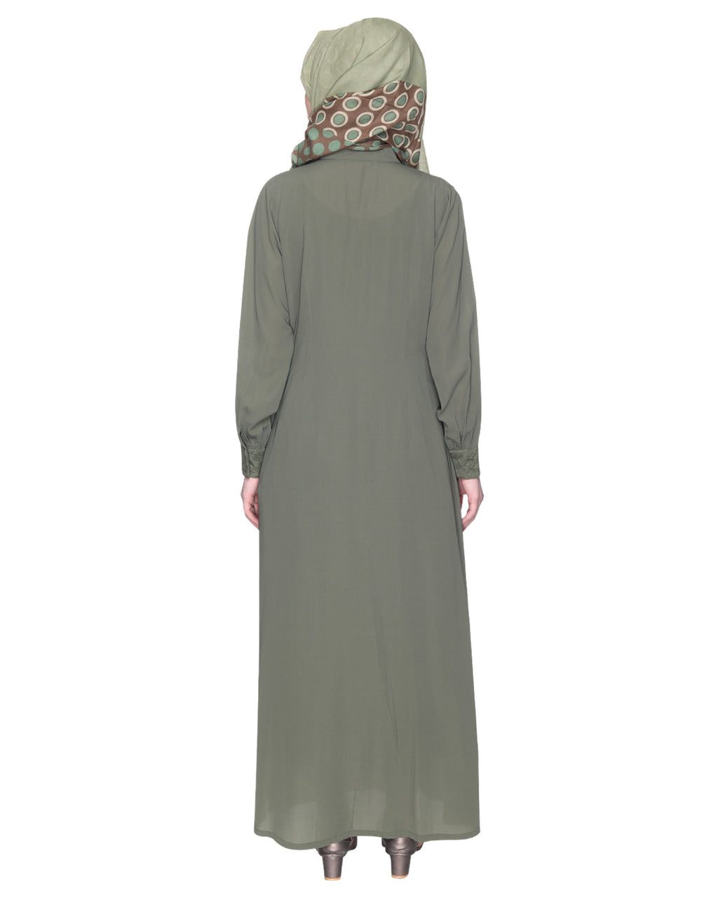 Subtle Lace Dress Abaya Mint