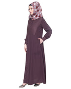 Subtle Lace Dress Abaya Purple
