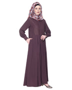 Subtle Lace Dress Abaya Purple