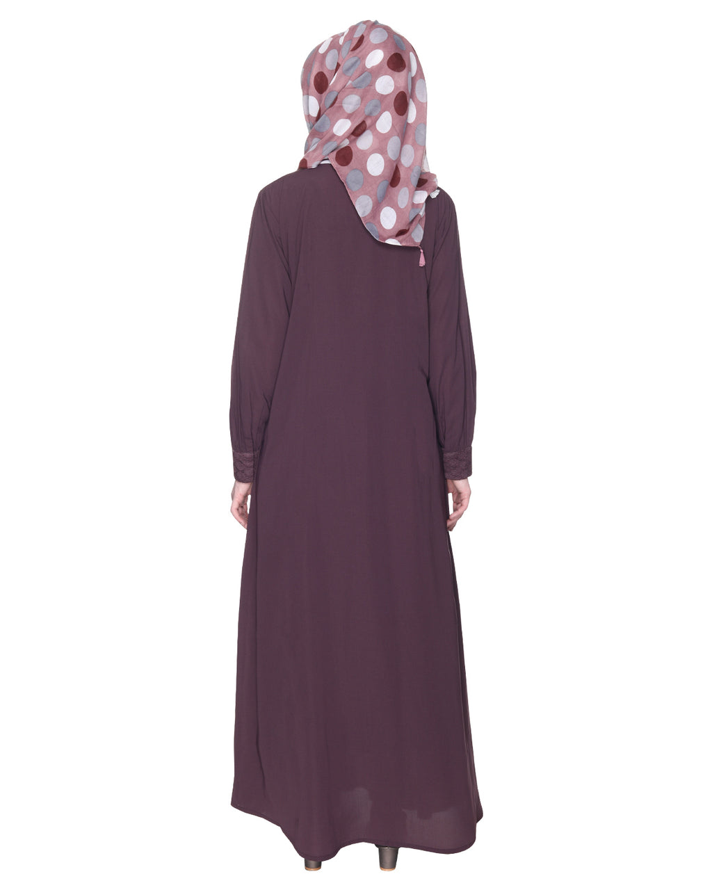 Subtle Lace Dress Abaya Purple