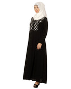 Hand Crafted Checkered Abaya Black