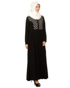 Hand Crafted Checkered Abaya Black