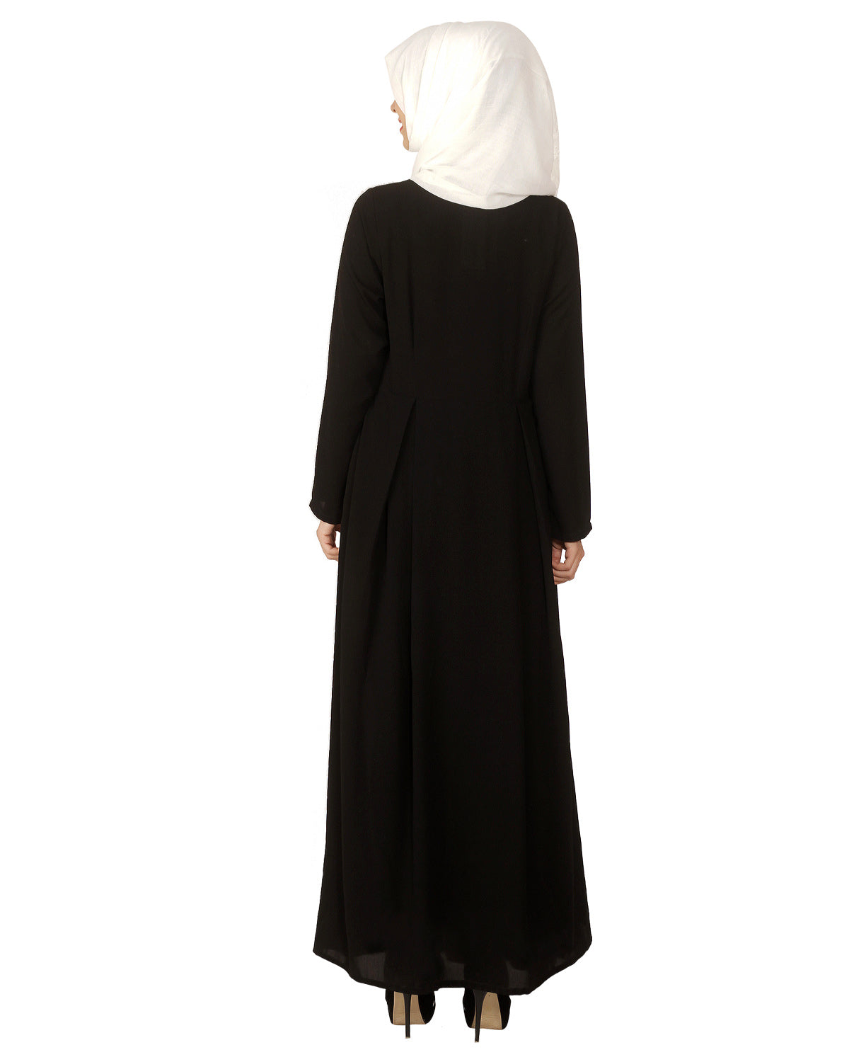 Hand Crafted Checkered Abaya Black