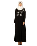 Hand Crafted Checkered Abaya Black