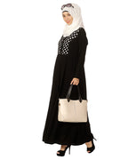 Hand Crafted Checkered Abaya Black