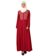 Hand Crafted Checkered Abaya Red