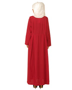 Hand Crafted Checkered Abaya Red