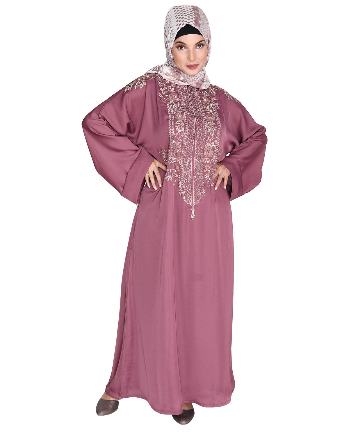 Royal Dubai Style Abayas Onion Pink