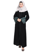 Abaya With Thread Embroidery Black