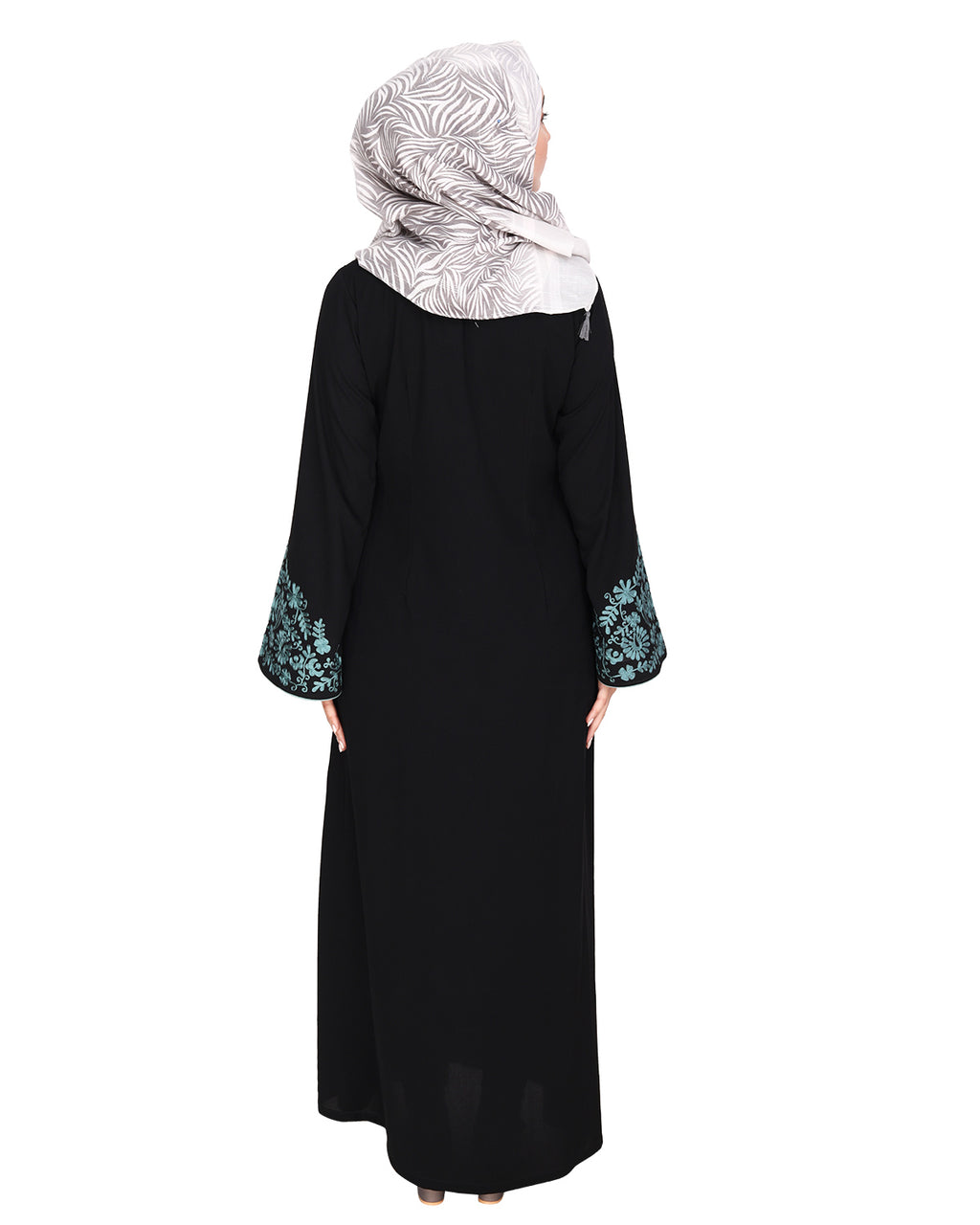 Abaya With Thread Embroidery Black
