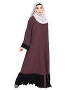 Imperial Purple and Black Pleated Bliss Dubai Style Abaya Imperial Purple & Black