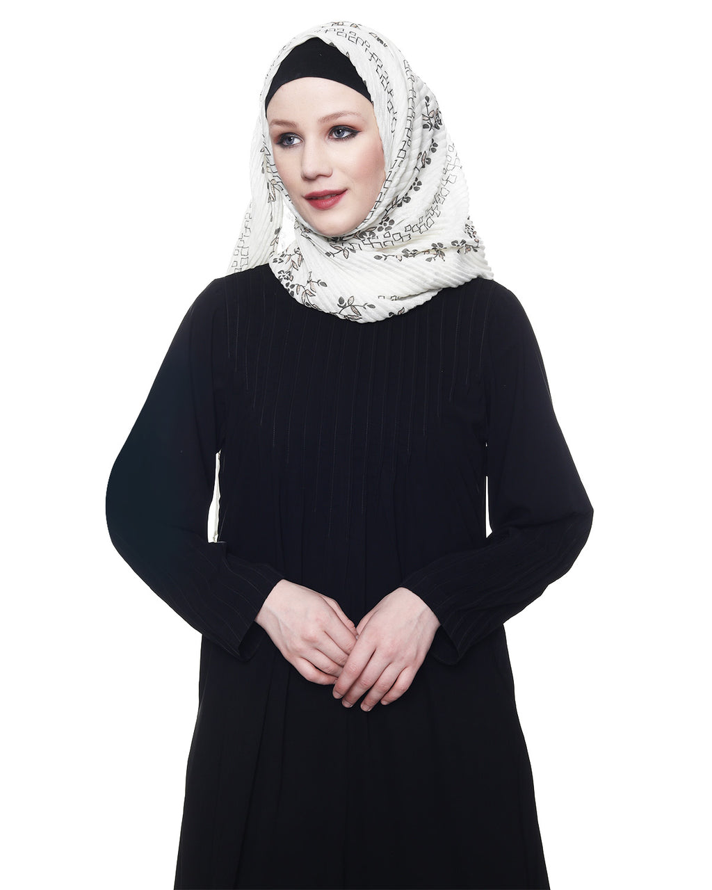 Sleek And Simple Abaya With Pintuck Detailing