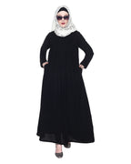 Sleek And Simple Abaya With Pintuck Detailing