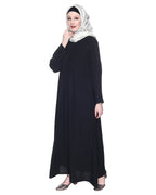 Sleek And Simple Abaya With Pintuck Detailing Black