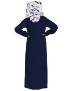Sleek And Simple Abaya With Pintuck Detailing Blue