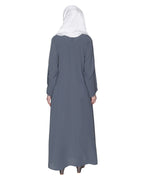 Sleek And Simple Abaya With Pintuck Detailing Bottle Green