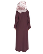 Sleek And Simple Abaya With Pintuck Detailing Grey