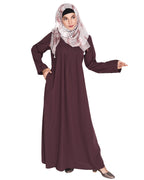 Sleek And Simple Abaya With Pintuck Detailing Imperial Purple