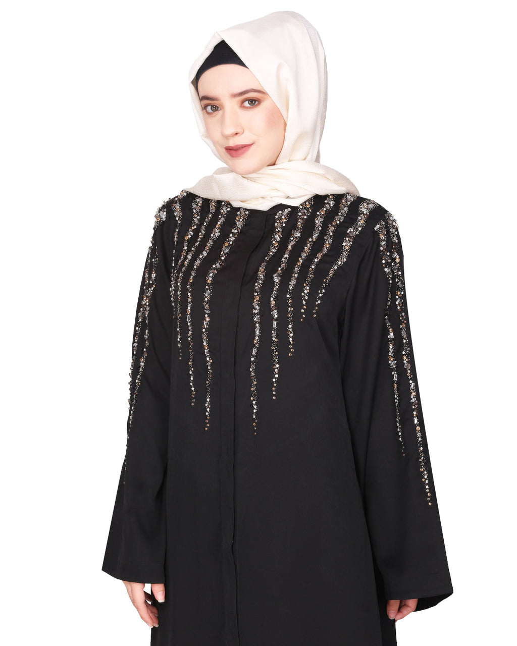 Luxurious Designer Khimar and Skirt Jilbab Set Black