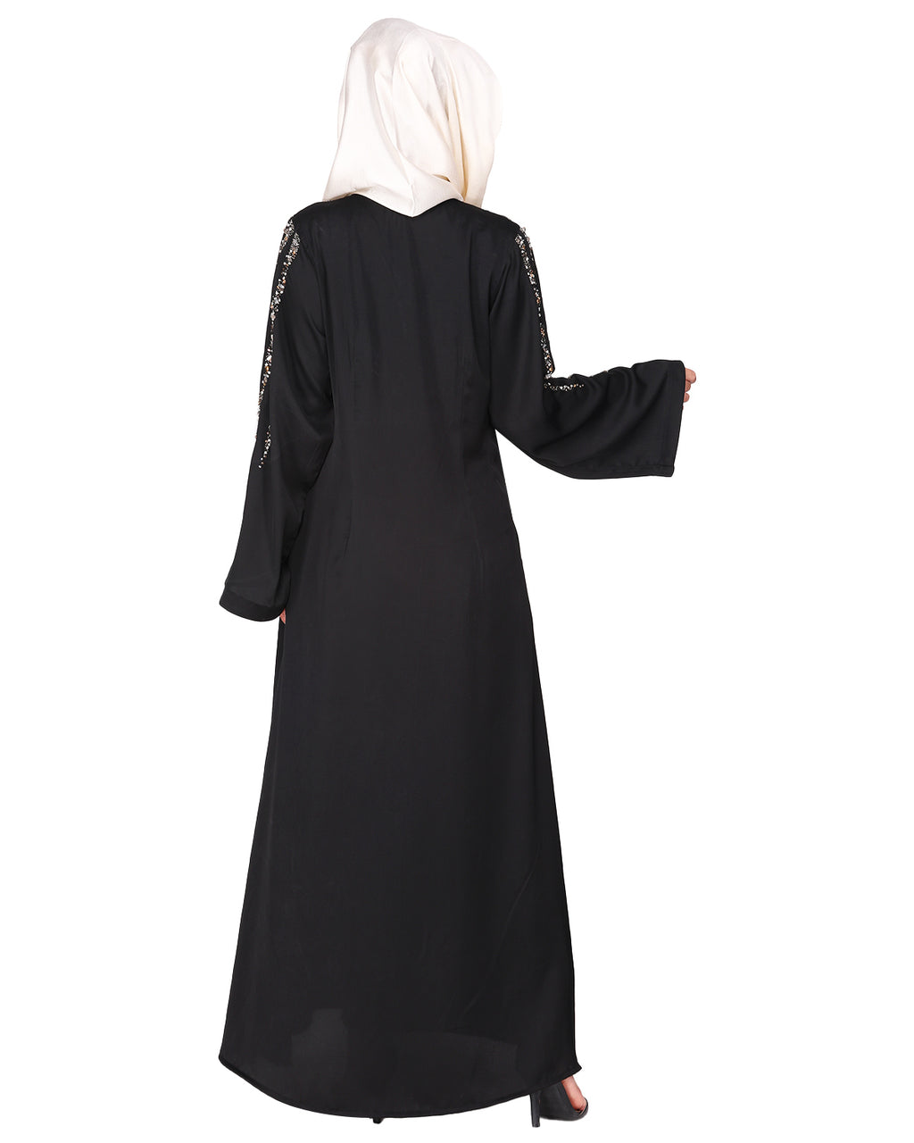 Luxurious Designer Khimar and Skirt Jilbab Set Black