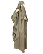 Luxurious Designer Khimar and Skirt Jilbab Set Dead Mint