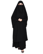 Gleaming Khimar and Skirt Jilbab Set Black