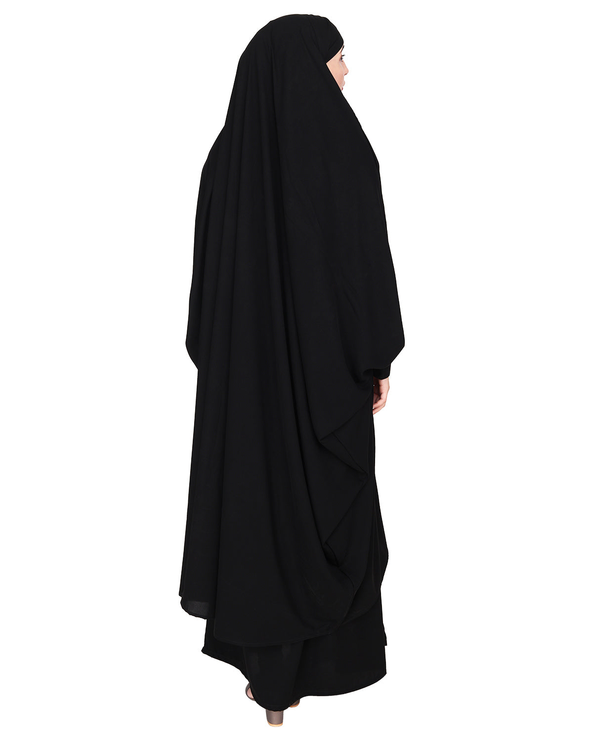 Gleaming Khimar and Skirt Jilbab Set Black