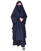 Gleaming Khimar and Skirt Jilbab Set Blue