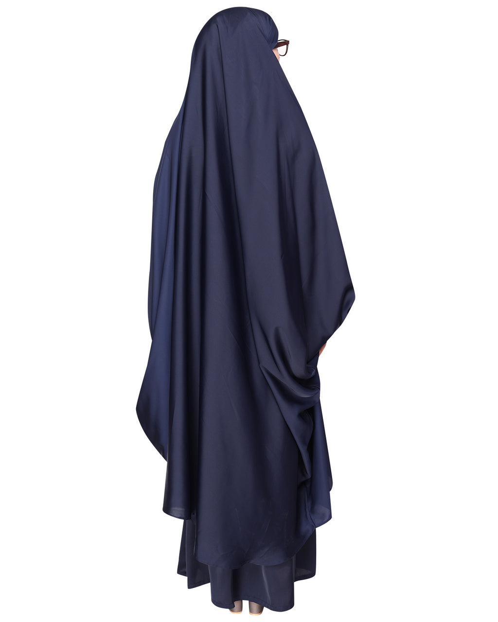 Gleaming Khimar and Skirt Jilbab Set Blue