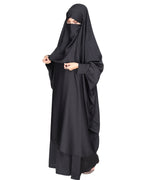 Gleaming Khimar and Skirt Jilbab Set Grey