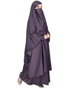 Gleaming Khimar and Skirt Jilbab Set Imperial Purple