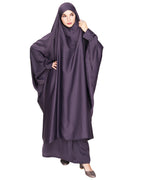 Gleaming Khimar and Skirt Jilbab Set Imperial Purple