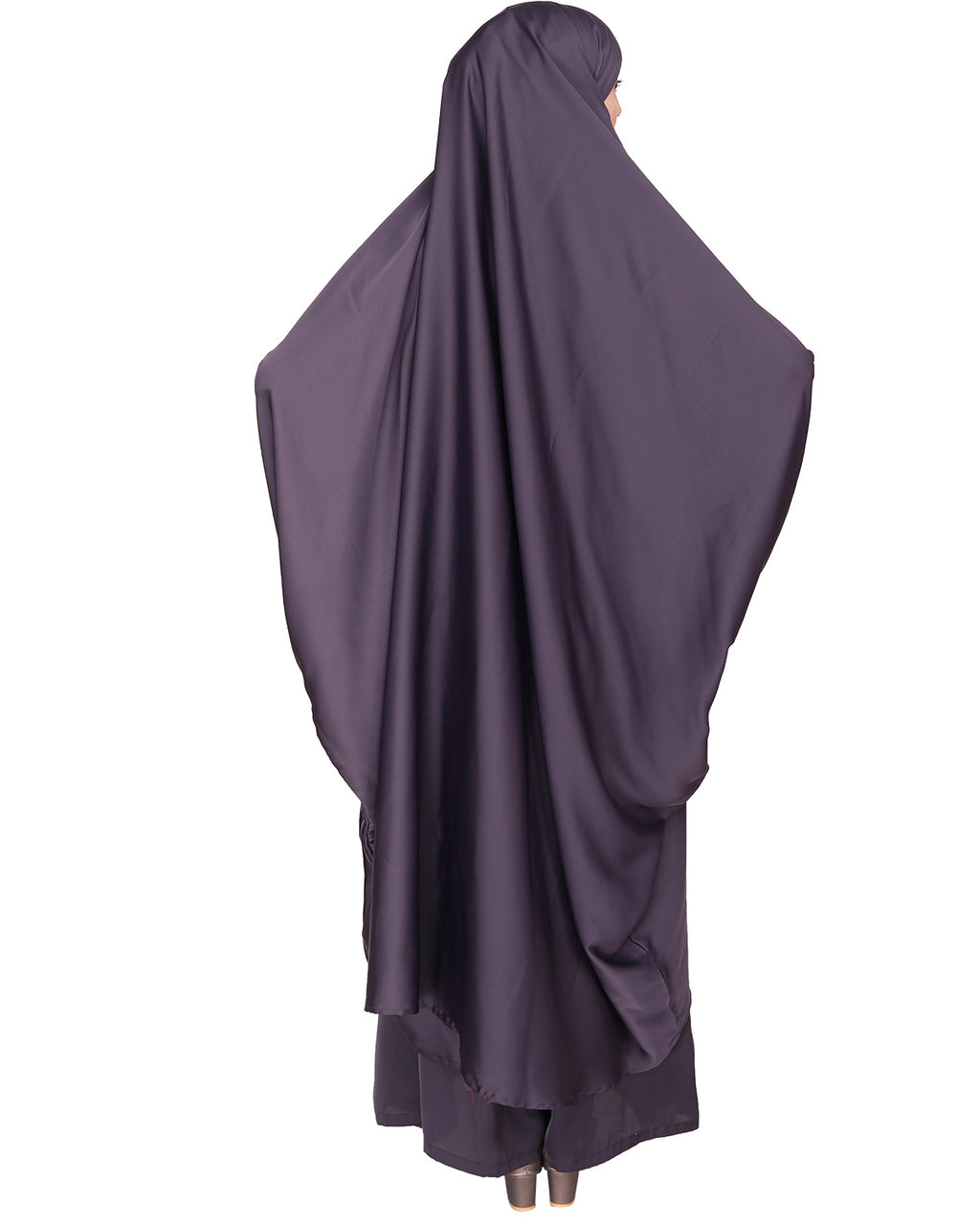 Gleaming Khimar and Skirt Jilbab Set Imperial Purple