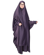 Gleaming Khimar and Skirt Jilbab Set Imperial Purple